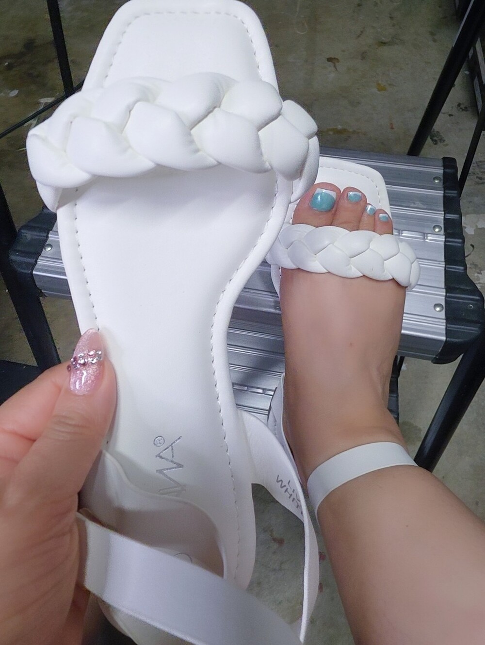 Just In White BRAIDED sandals - Picture 1 of 6
